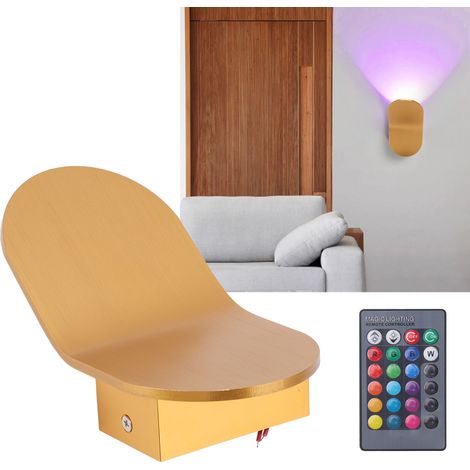 Applique murale LED en aluminium, style épuré, lumière chaude RGB, télécommande, style moderne, idéale pour bureau, chambre ou cuisine. (1/5)