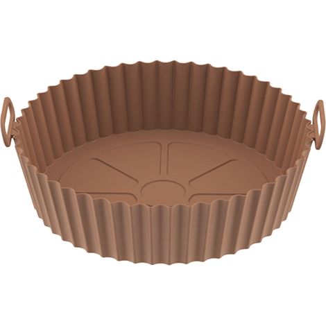 Rondelle de friteuse en silicone alimentaire épaissie, flexible, facile à nettoyer, réutilisable, marron (1/5)
