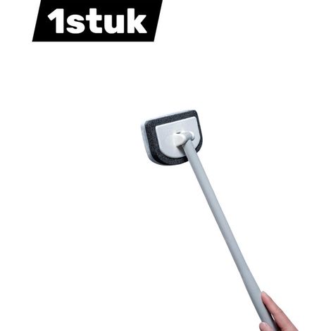 pièce - Brosse de nettoyage - Tête remplaçable - Nettoie les taches tenaces - Convient aux toilettes, salles de bains, carrelages muraux et baignoires - Grijs (1/5)