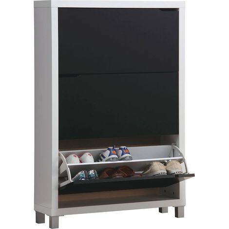 Zapatero Kubox 3 puertas blanco y negro (1/2)