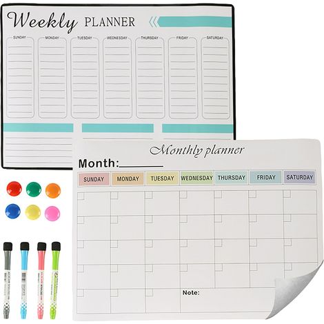 Magnetisches kuhlschrank whiteboard set wochen und monatsplaner