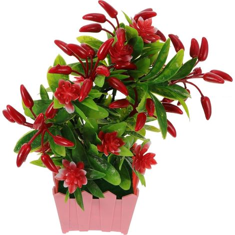 Plante Artificielle sans Arrosage en Plastique Réaliste de Piment Pot de Fleurs Unique Aspect Naturel et Solide pour Décoration de Bureau ou Bar (1/5)