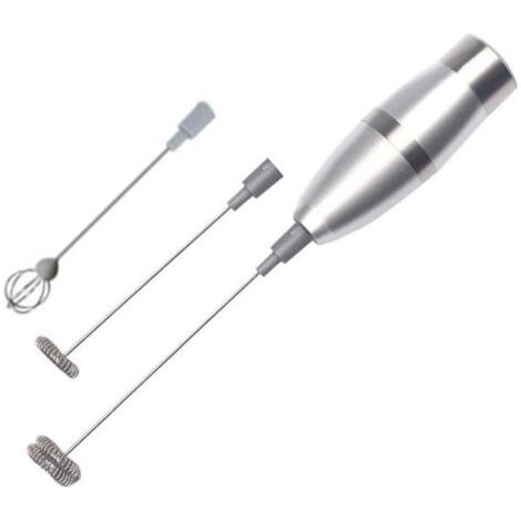(argent)Mousseur à lait - Shaker - Acier inoxydable - 19000RPM - Piles AAA - Mélangeur à œufs