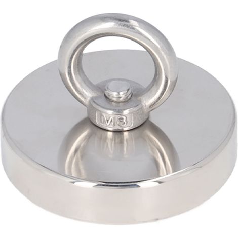 Aimant de pêche en néodyme inoxydable puissant 170 kg avec boucle d'anneau (1/5)