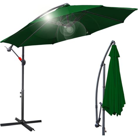 Hengda Ombrellone, ombrellone da giardino con 6 montanti, ombrellone inclinabile, ombrellone per giardino, spiaggia, piscina e bar 300 cm verde (1/5)