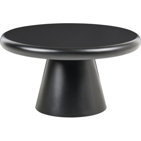 Mesa de centro redonda con base de pedestal diseño escultural estilo orgánico negro Mamawi (1/5)