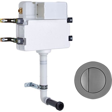 Roper Rhodes In Wall Concealed Cistern and Round Gunmetal Dual Flush Button (1/3)