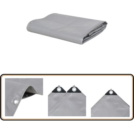 Abdeckplane 650 g/m² 2x3 m Grau - Abdeckplane - Planen - Wasserdichter Stoff - Wetterfeste Plane - Gartenabdeckung
