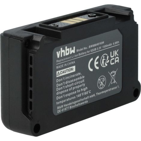 vhbw 1x Akku Ersatz für Sony SD2B, BATC-4AA für Digitales Funksystem, Digitale Taschensender (1500 mAh, 3,2 V, Li-Ion)