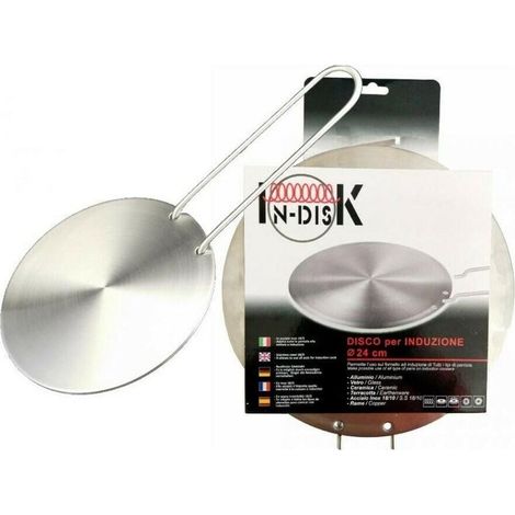 PIASTRA RADIANTE DISCO DIFFUSORE INDUZIONE VETROCERAMICA Ø cm 24  IN ACCIAIO (1/2)
