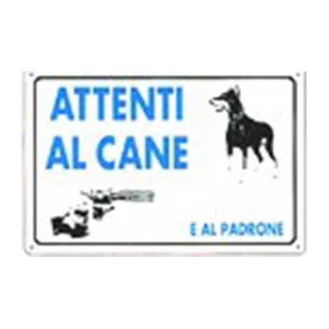 Cartello attenti al cane e al padrone cm 20X30