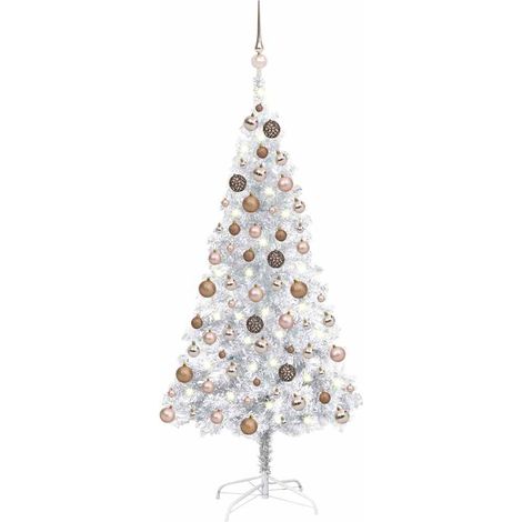 Teenpull – Künstlicher Weihnachtsbaum Beleuchtung & Kugeln Silber 120 cm (1/5)