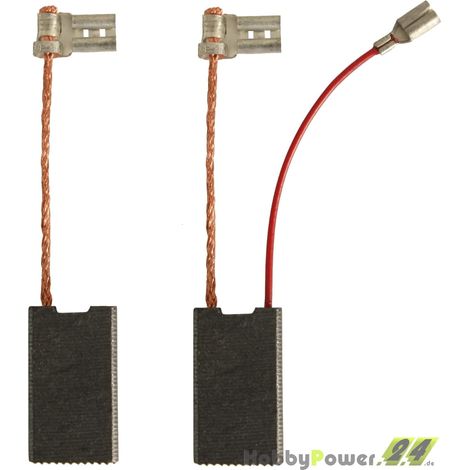 Balais de charbon - 2 pièces - Carbone haute résistance - Pour perceuses à percussion - Compatible Bosch GBH 5-40 - 6,3 x 12,5 x 24 mm (1/3)