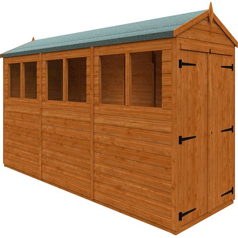 12 x 4 Feet Flex Apex Double Door 12mm Flex - Solid Wood/Softwood/Pine - L353.8 x W115 x H209 cm - Burnt Orange
