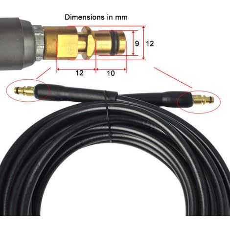 Tuyau de nettoyeur haute pression de 15 mètres (50 pieds) pour système de connexion rapide, tuyau de remplacement pour nettoyeurs haute pression K2, K3, K4, K5 et K7, accessoires pour nettoyeurs haute (1/3)