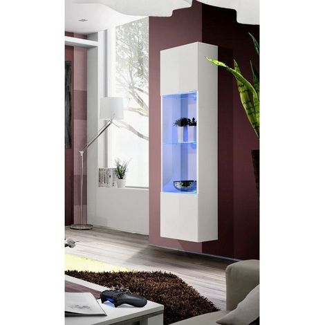 Vitrine colonne - FLY 42 - LED - L 40 cm x P 29 cm x H 170 cm - Blanc - Livraison gratuite