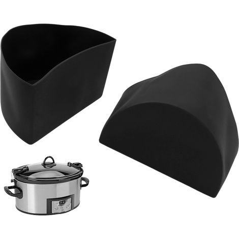 Crockpot 6QT Slow Cooker Trenneinsatz, 2-in-1 Slow Cooker Einsatz, Silikon-Innentopf, schwarz. (1/5)