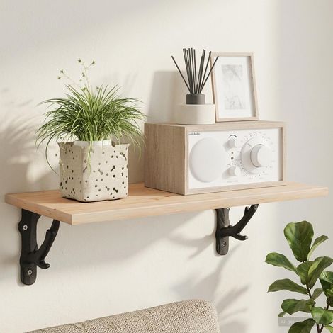 vidaXL Soportes para estanterías de pared 2 uds. Negro 10 x 10 x 3 cm (1/5)