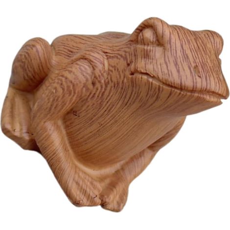 aus Resin mit Holzmaserung Frosch Statue für Garten Terrasse