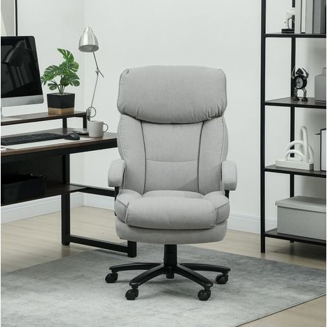 CHICFURN Sedia da ufficio ergonomica 68,5 x 79 x 117-125 cm poliestere grigio chiaro 200 kg (1/5)