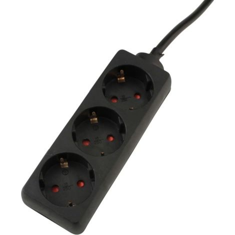 Multiprise de table à 3 prises, câble d'alimentation de 1,4 m, noir (1/5)