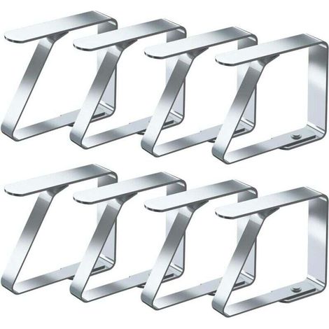 Lot de 8 pinces à nappe en acier inoxydable antidérapantes (4 cm x 8 pièces) (1/4)