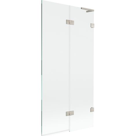 Paroie de baignoire Mexen Lunar L 2 battants droit 90 x 150 cm, transparent, nickel brossé - 897L-090-100-97-00-P (1/5)