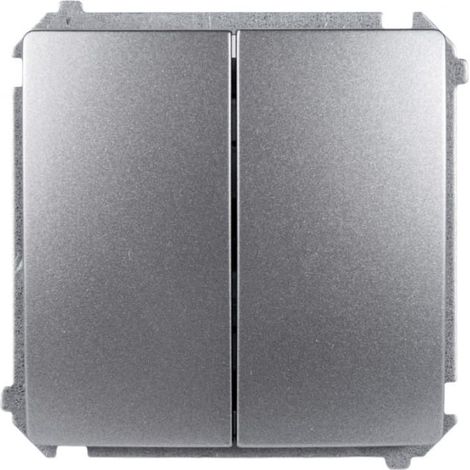 Interruptor doble para escaleras Simon Basic, acero inoxidable, BMW6/2.01/21
