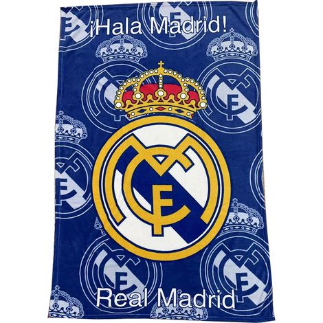 Coperta Real Madrid 100 x 150 cm, colore corallo, copriletto, licenza ufficiale La Liga. (1/2)