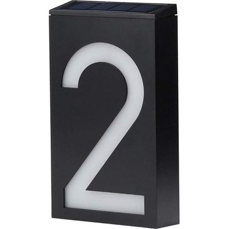 Numéro de Maison Solaire (2), Led Light Up Adresse Boîte Aux Lettres Signes Illumination Plaque Nuit Solaire Lampe Numéro de Porte Maison Éclairage Extérieur Porche Décoratio Lumières (1/5)