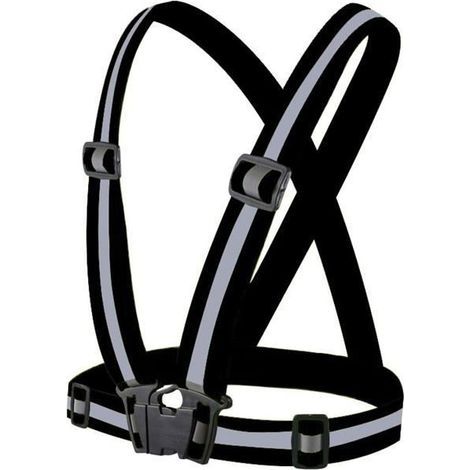 Gilet riflettente regolabile per abbigliamento da corsa, gilet ad alta visibilità, gilet di sicurezza, taglia standard, nero (1/4)