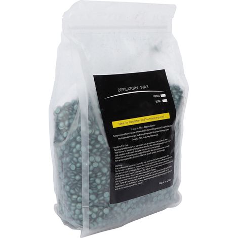 Épilation du visage, des aisselles et des jambes à la cire dure en perles, 1000 g, vert rétro, pour une utilisation à domicile ou en institut de beauté. (1/5)