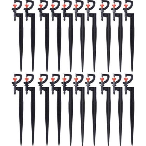 Packung mit 20 um 360 Grad drehbaren G-förmigen Mikrosprinklern für Garten, Gewächshaus und Rasen, geeignet für die Bewässerung mit einem 4/7-Zoll-Gartenschlauch (1/5)