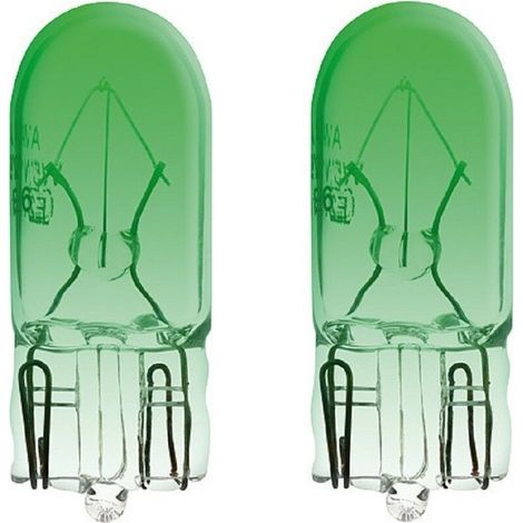 2x ampoule 24V 5W T10 W2.1 x 9.5d vert tracteur camion éclairage universel lumière