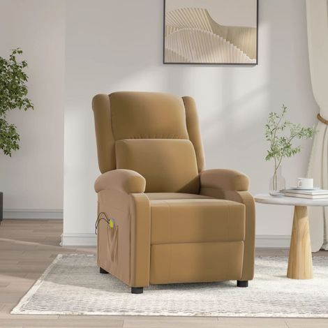 vidaXL Sillón de masaje eléctrico terciopelo marrón (1/5)