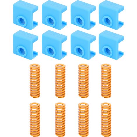 Accessoires pour imprimante 3D : 8 ressorts chauffants jaunes de 25 mm, 8 manchons en silicone pour MK8 (1/5)