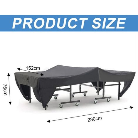Housse Table Ping-Pong - Taffetas Polyester 190T Argenté - Imperméable UV Neige Pluie - Pour Intérieur Extérieur - 280 x 153 x 73 cm - 1 Pièce (1/5)