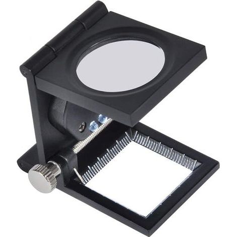 Lupas para contar hilos con escala 10X, lupa para pantallas, soporte plegable, lupa para telas con luz LED para herramientas ópticas de joyería textil. (1/5)