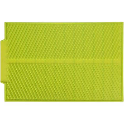 Tapis d'évier de cuisine, tapis de drainage en silicone tapis de séchage de vaisselle en silicone vert tapis de séchage de vaisselle en silicone (grand vert fruité (43 x 33)) (1/5)