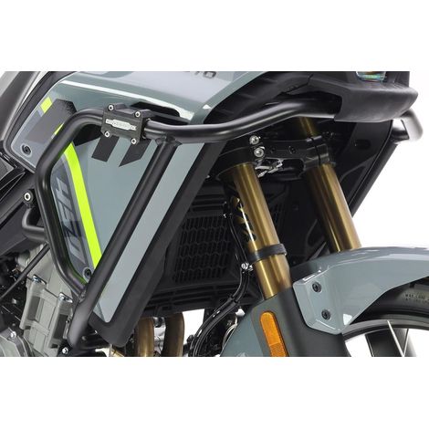Protezioni anticaduta in alluminio CrossPro per motore e radiatore, per moto CF 450 MT '24, nere (compatibili con la targa originale).