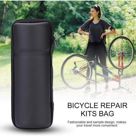 Kit de réparation vélo étanche portable avec support bidon rigide noir