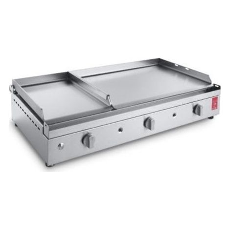 Planet Gasgrillplatte Chef 80 Mix.L Edelstahl 3 Brenner Glatt und Geriffelt