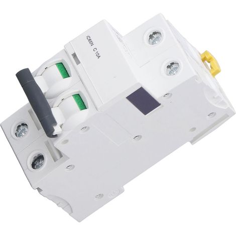 Disjoncteur miniature bipolaire différentiel, montage sur rail, 400 V 10 A, IC65N C10A (1/5)
