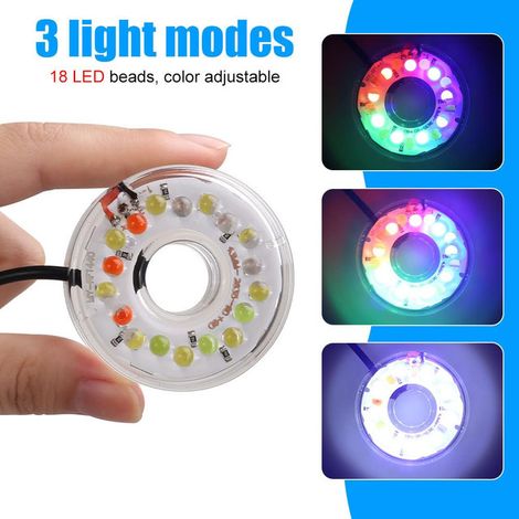 Éclairage LED Submersible pour Aquarium Lampe Annulaire Étanche IP68 avec Contrôleur USB Lampe Décorative Multicolore Ajustable pour Décoration de Fish Tank Bassin