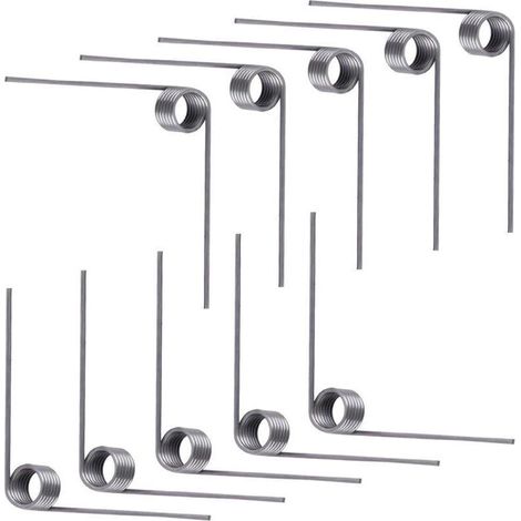 Ressort de torsion (10 pièces) – fil 0,5 mm, diamètre extérieur 4,5 mm, 6 spires, angle de rotation 90° – pour réparations domestiques