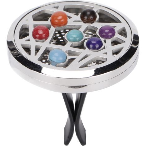 Diffuseur d'air pour voiture en acier inoxydable, clip de ventilation, aromathérapie aux huiles essentielles, médaillon avec 4 recharges, pour maison et bureau (1/5)