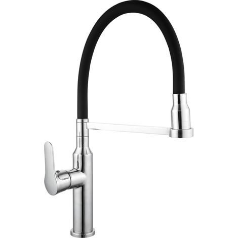 Mexen Edna grifo de cocina, cromo/negro - 672900-00 (1/2)