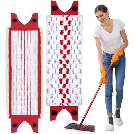 Bodenwischer Ersatzbezug,Bodenwischer Ersatzbezug Für Ultramat,Vileda Wischmopp Ersatz,Ultramax 2in1 Mikrofaser Ersatzbezug,für Vileda,Ersatzbezug Mop für Alle Hartböden (2PC) (1/5)