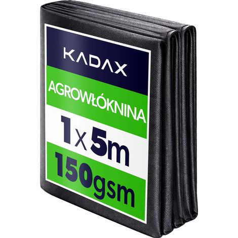 Agrofabric, 1 x 5 m, 150 g/m², Polypropylen, Schwarz, Unkraut hemmende Mulchmatte (1/5)