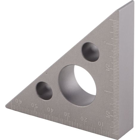 Mini righello ad angolo retto da 45/90 gradi in lega di alluminio opaco per la lavorazione del legno. (1/5)